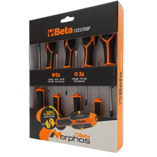 Beta 1223/D8P Serie di 8 Giraviti a Taglio e a Croce - BETA UTENSILI - Immagine 2